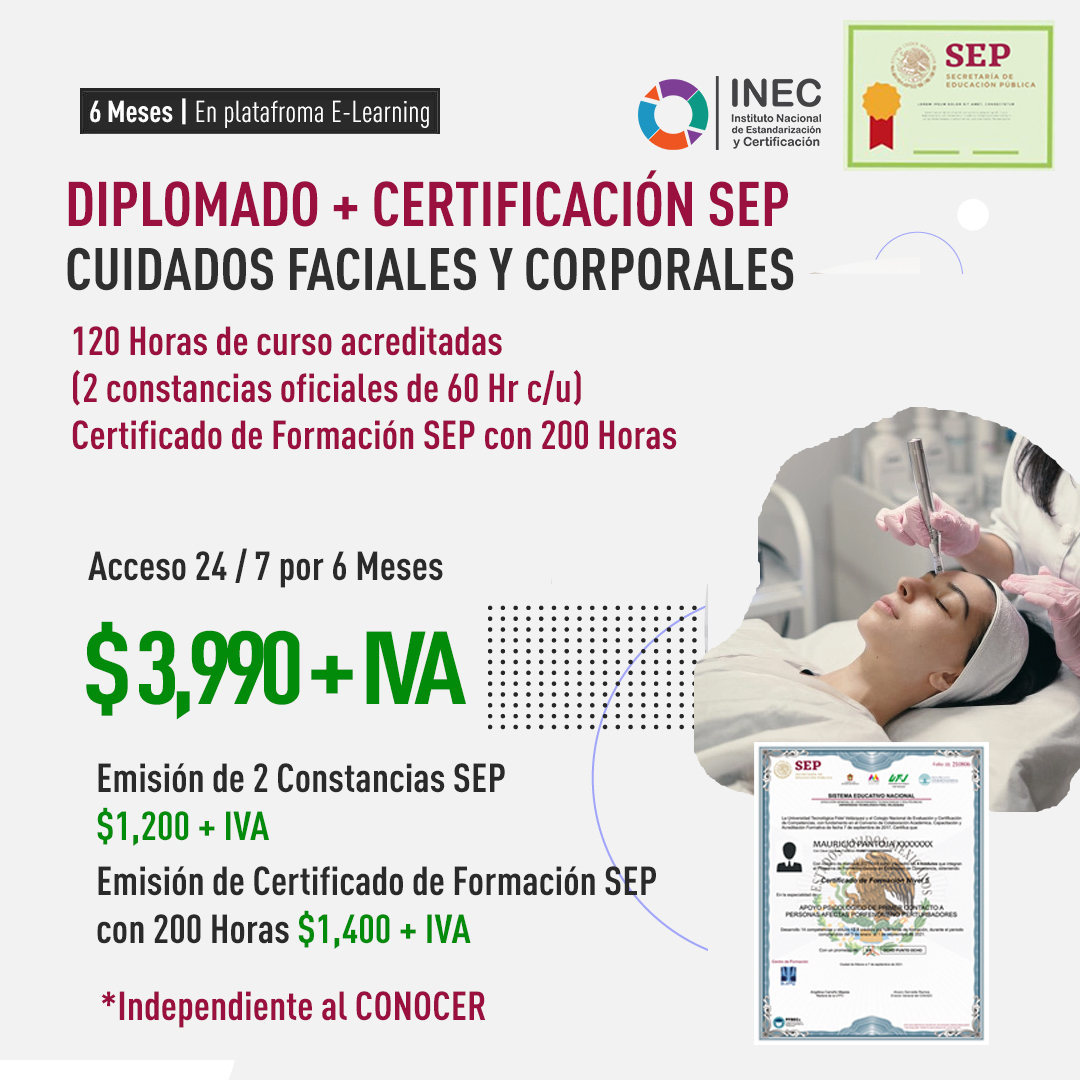Certificación en cuidados faciales y corporales